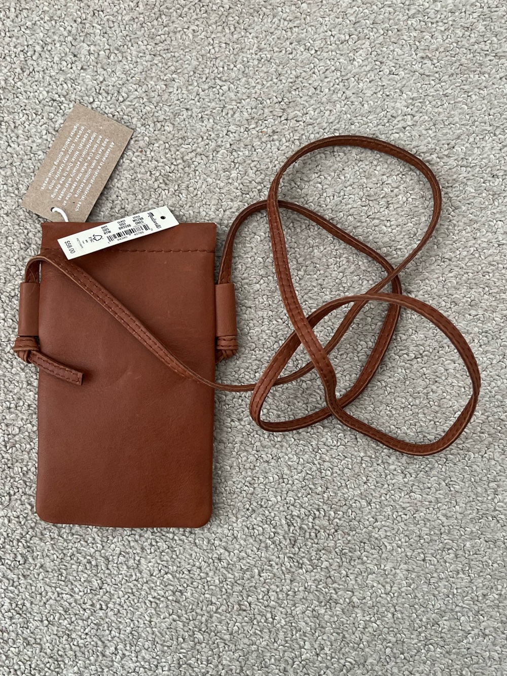 NWT Madewell Leather Smartphone Crossbody Bag Tan